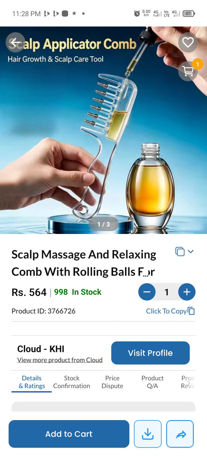 Scalp Massage And Relaxing Comb With Rolling Balls For Scalp Relaxation And Hair Care